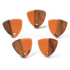 Resin & Walnut Wood Stud Earring Findings&nbsp;MAK-N032-023A