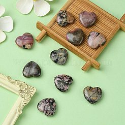 Natural Rhodonite Heart Palm Stone&nbsp;G-YW0001-54