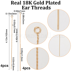 8Pcs 2 Style Brass Chain Stud Earring Findings&nbsp;KK-BBC0009-80