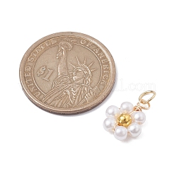 アクリルフラワーチャーム  丸カン付き  ホワイト  14.5x11.5x4mm&nbsp;PALLOY-JF02559