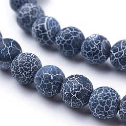 Frosted Natural Weathered Agate Beads Strands&nbsp;G-F367-8mm-05