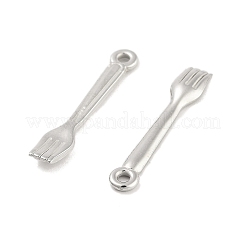 CCBプラスチックペンダント  フォーク  プラチナ  26x4.5x1mm  穴：1.4mm  約5000個/500g&nbsp;CCB-S164-26P