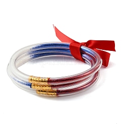 Independence Day PVC Plastic Glitter Powder Multi-Strand Bangles&nbsp;PL-H002-01A