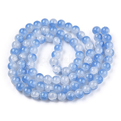 Crackle Baking Paint Imitation Jade Glass Beads Strands&nbsp;DGLA-T003-10mm-05