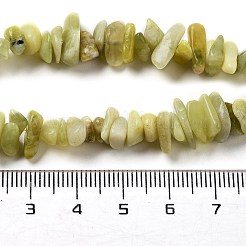 天然なレモンジェイドチップビーズ連売り  5~8x5~8mm  穴：1mm  約31.5インチ&nbsp;G-M205-22
