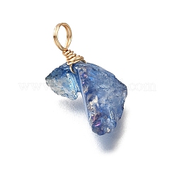 Electroplated Natural Quartz Pendants&nbsp;PALLOY-JF04374-02