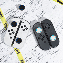 4個 2色シリコン保護スリーブ ゲームパッド サムスティック キャップ  nsスイッチロッカー用  フラットラウンド  ミックスカラー  20x6.5mm  内径：12mm  2個/カラー&nbsp;AJEW-GF0010-89