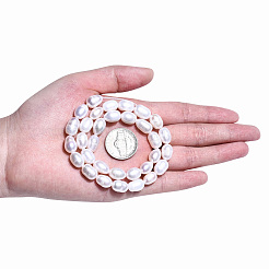 天然養殖淡水パールビーズ連売り  ライス  貝殻色  9~11.5x7~8mm  穴：0.7mm  約32~33個/連  13.78インチ〜13.98インチ（35~35.5cm）&nbsp;PEAR-N012-07F