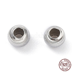 925スターリングシルバービーズ  キャッツアイビーズ  波形ビーズ  ラウンド  プラチナ  4x3mm  穴：1.6mm&nbsp;STER-K173-01A-P
