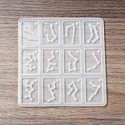 Twelve Constellations Rectangle Pendants Silicone Molds&nbsp;X-DIY-G073-02
