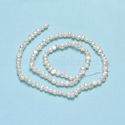 天然養殖淡水パールビーズ連売り  研磨両側  リネン  3~4.5x3~3.5x2.5~3mm  穴：0.5mm  約107~112個/連  13.46''（34.2センチメートル）&nbsp;PEAR-A005-05I-01