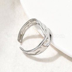 304ステンレススチールオープンカフリング  ステンレス鋼色  14mm&nbsp;RJEW-H261-20P