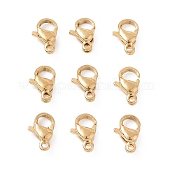 304ステンレススチール製ロブスタークロウ留め金  ゴールドカラー  9x6x3mm  穴：1.2mm&nbsp;STAS-T040-PJ212-9