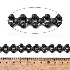 304ステンレス鋼ダブルラウンドリンクチェーン  溶接されていない  イオンプレーティング（ip）  ブラック  14.5x10.5x6mm&nbsp;CHS-Z007-11EB