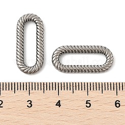 304ステンレススチールリンクリング  ツイストオーバル  ステンレス鋼色  21.5x9.5x2.5mm  内径：16x4mm&nbsp;STAS-K254-06G-P