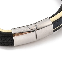 Braided Microfiber Leather Multi-strand Bracelets&nbsp;BJEW-B096-26P