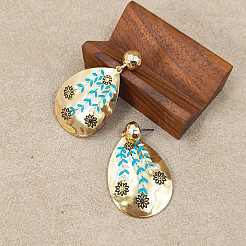 Alloy Enamel Stud Dangle Earrings for Women&nbsp;WGE16F6-01