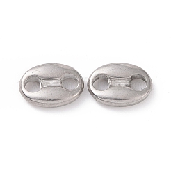変色しない304ステンレススチールリンクコネクター  コー​​ヒー豆  ステンレス鋼色  12x9x3mm  穴：3mm&nbsp;STAS-O145-06P