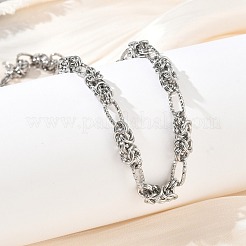 6MM 304 Stainless Steel Byzantine Chain Necklaces for Women&nbsp;NJEW-G201-04P