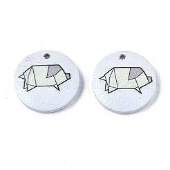 Printed Natural Wood Pendants&nbsp;WOOD-T021-55
