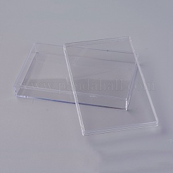 ポリスチレン（ps）プラスチックビーズコンテナ  長方形  透明  14.4x9x2.5cm  内径：14x8.5のCM&nbsp;CON-L013-01B