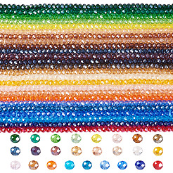 25 Strands 25 Colors Electroplate Glass Beads Strands&nbsp;EGLA-TA0001-92B