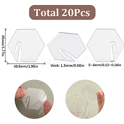アクリルミラーワイングラスチャーム  ゴブレットマーカー  透明  六角  45x49.5x1.5mm  20個/箱&nbsp;AJEW-SC0002-53C-03