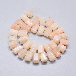 天然石ピンクアベンチュリンビーズ連売り  六角柱  11~14x7~11mm  穴：0.5mm  約41個/連  16.5インチ〜16.9インチ（42~43)&nbsp;G-K293-J18-C