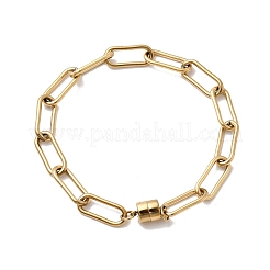 304 Stainless Steel Paperclip Chains Bracelets for Women&nbsp;BJEW-K237-21G