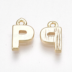 真鍮製チャーム  文字L  18KGP本金メッキ  文字.p  8x5x1.5mm  穴：0.8mm&nbsp;LS-X-KK-S350-167P-G