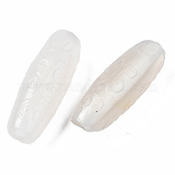天然なグレーアゲートビーズ  染め  花柄とバレル  ホワイトスモーク  25~35x10~15mm  穴：1.4~3mm&nbsp;G-S359-340A