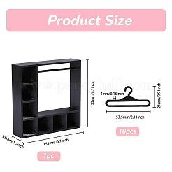 プラドールアクセサリーディスプレイボックス1セット  ハンガー10本付き  ブラック  155x38x155mm&nbsp;ODIS-PH0009-45A
