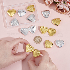 12Pcs 2 Colors Brass Locket Pendants&nbsp;KK-GA0001-83