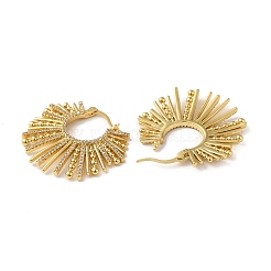 Cubic Zirconia Sun Hoop Earrings&nbsp;EJEW-Z019-25G