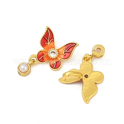 Brass with Cubic Zirconia and ABS Imitation Pearl Pendants&nbsp;KK-Q081-02A-MG