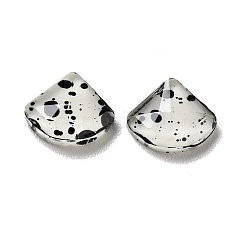 スポット模様樹脂カボション  ネイルアートの装飾の付属品  ファン  透明  6x7x2mm&nbsp;MRMJ-G015-07