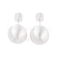 Round Ball Drawbench Brass Ear False Plugs for Women&nbsp;LS-EJEW-G391-24C-S