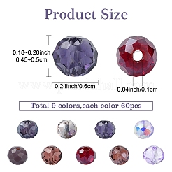 9 Styles Glass Beads&nbsp;EGLA-YW0003-83