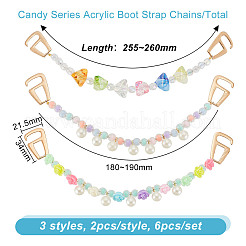 6Pcs 3 Styles Candy Series Acrylic Boot Strap Chains&nbsp;FIND-GO00001