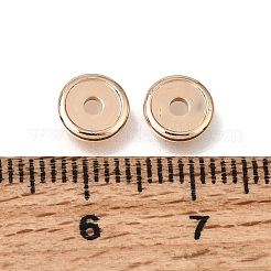 真鍮ビーズ  ディスク  ラックめっき  長持ちメッキ  ライトゴールド  6.8x1.2mm  穴：1.8mm&nbsp;KK-CBA0DF0-18C-KCG