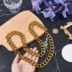 1Pc 19MM Aluminum Alloy Cuban Link Chain Necklaces&nbsp;NJEW-SP0001-20B
