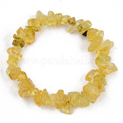 Unisex Chip Natural Citrine(Dyed & Heated) Beaded Stretch Bracelets&nbsp;BJEW-S143-31