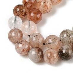 Natural Black Gold Rutilated Quartz Beads Strands&nbsp;G-H093-B02-10MM