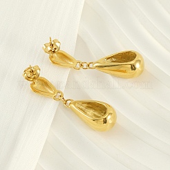 304 Stainless Steel Teardrop Dangle Stud Earrings&nbsp;EJEW-S279-04G