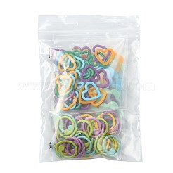 96個 12スタイル プラスチック編み物ツール  かぎ針編みロッキングステッチマーカーホルダー  ミックスカラー  1.2~1.6x1.3~1.7x0.1cm  8個/スタイル&nbsp;DIY-FS0010-60