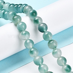 Faceted Rondelle Dyed Natural White Jade Bead Strands&nbsp;G-D073-01B