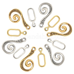 20セット2スタイルの合金フックとアイクラスプ  ニッケルフリー  ミックスカラー  13.5x25.5x1.5 6x16.5x1mmmm&nbsp;FIND-YW0007-35