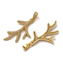 Brass Micro Pave Cubic Zirconia Pendants&nbsp;KK-A271-07A-G