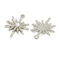 合金ペンダント  アクリルパーツ  スノーフレークチャーム  プラチナ  28.5x20.5x3.5mm  穴：2mm&nbsp;FIND-Z061-01P