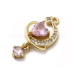 Brass Micro Pave Cubic Zirconia Pendants&nbsp;KK-A275-17B-G